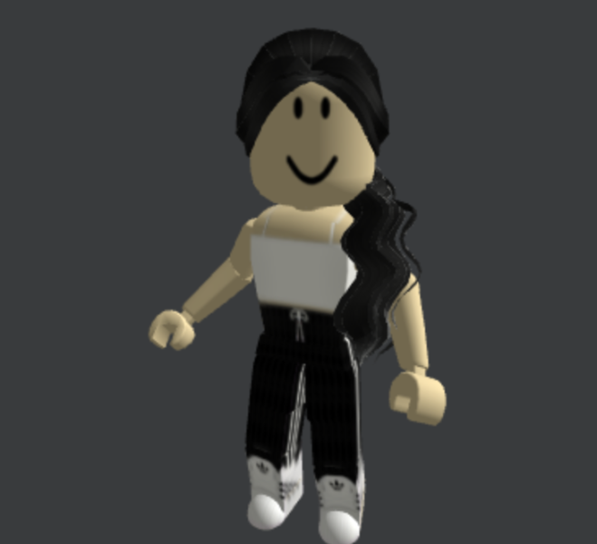 Black-aesthetic-side-ponytail-Roblox-Avatar