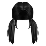 Aesthetic low piggytails in black roblox hair